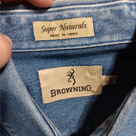 Browning Super Natural Men's Large Long Sleeve Button Down Shirt Top - Picture 9 of 10